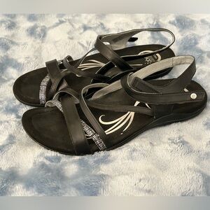 Women's Black Strappy Sandals ABEO Sandals Size 9.5N